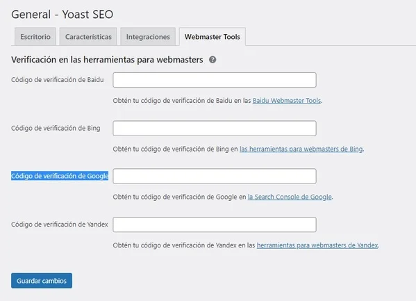 que es google search console instalar en wordpress